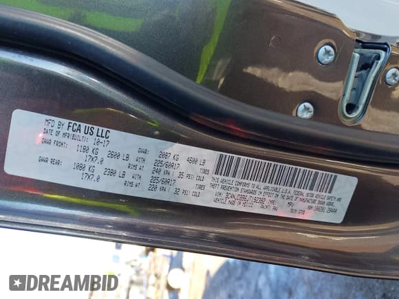 ✅ 2018 Jeep Compass Latitude • VIN: 3C4NJDBB6JT192392 • Lot: 43397736. Listed on IAAI with 64,955 mi. Free auction sales archive from the USA and detailed vehicle history report at DreamBid. Image 9.