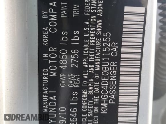 ✅ 2011 Hyundai Genesis • VIN: KMHGC4DE0BU115255 • Лот: 84972065. Опубликован ранее на Copart с пробегом 240 038 миль. Бесплатный доступ к архиву аукционных продаж из США и подробный отчёт об истории автомобиля на DreamBid. Изображение 13.