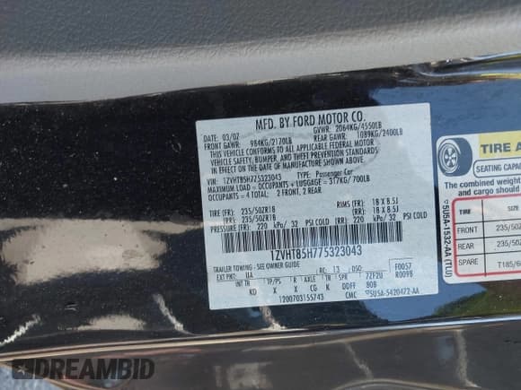 ✅ 2007 Ford Mustang GT Deluxe • VIN: 1ZVHT85H775323043 • Лот: 43140449. Опубликован ранее на IAAI с пробегом 71 929 миль. Бесплатный доступ к архиву аукционных продаж из США и подробный отчёт об истории автомобиля на DreamBid. Изображение 9.