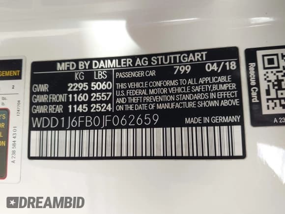 ✅ 2018 Mercedes-Benz E 400 • VIN: WDD1J6FB0JF062659 • Lot: 43749567. Listed on IAAI with 74,791 mi. Free auction sales archive from the USA and detailed vehicle history report at DreamBid. Image 9.