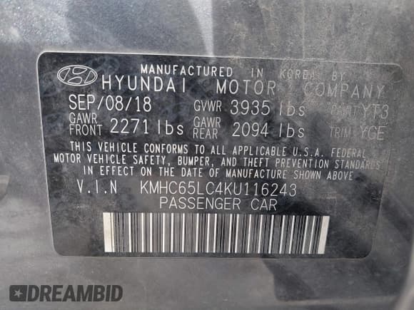 ✅ 2019 Hyundai Ioniq Blue • VIN: KMHC65LC4KU116243 • Lot: 41446996. Wystawiony na IAAI z przebiegiem 83 900 mil. Bezpłatny archiwum sprzedaży aukcyjnych z USA i szczegółowy raport historii pojazdu na DreamBid. Zdjęcie 9.