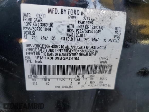 ✅ 2011 Ford Explorer Limited • VIN: 1FMHK8F89BGA24165 • Лот: 90949345. Опубликован ранее на Copart с пробегом 264 286 миль. Бесплатный доступ к архиву аукционных продаж из США и подробный отчёт об истории автомобиля на DreamBid. Изображение 13.