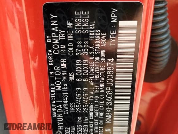 ✅ 2023 Hyundai Kona • VIN: KM8KH3AC8PU008874 • Лот: 67055144. Опубликован ранее на Copart с пробегом 14 631 миль. Бесплатный доступ к архиву аукционных продаж из США и подробный отчёт об истории автомобиля на DreamBid. Изображение 13.