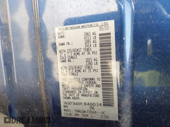 ✅ 2023 Nissan Rogue S • VIN: 5N1BT3AA0PC840034 • Лот: 42710445. Опубликован ранее на IAAI с пробегом 28 700 миль. Бесплатный доступ к архиву аукционных продаж из США и подробный отчёт об истории автомобиля на DreamBid. Изображение 9.