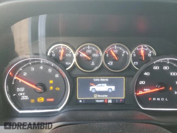 ✅ 2020 Chevrolet Silverado 1500 RST • VIN: 1GCUYEED8LZ228783 • Lot: 92118615. Listed on Copart with 106,407 mi. Free auction sales archive from the USA and detailed vehicle history report at DreamBid. Image 9.