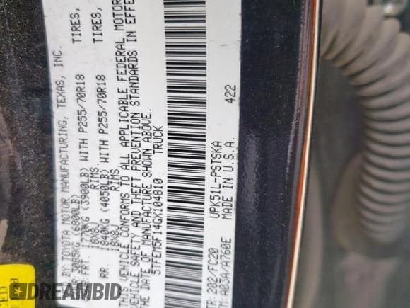 ✅ 2016 Toyota Tundra SR5 • VIN: 5TFEM5F14GX104810 • Лот: 59565325. Опубликован ранее на Copart с пробегом 166 553 миль. Бесплатный доступ к архиву аукционных продаж из США и подробный отчёт об истории автомобиля на DreamBid. Изображение 12.