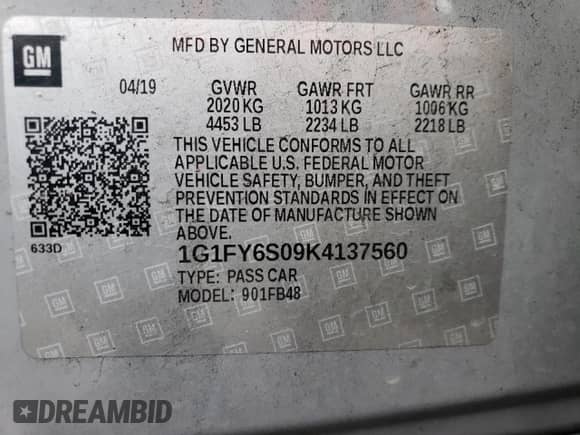 2019 Chevrolet Bolt EV LT z VIN 1G1FY6S09K4137560, wystawiony jako Copart lot #48683244 z przebiegiem 27 289 mil mil oraz . Historia ofert i sprzedaży dostępna na DreamBid. Obrazek 12.