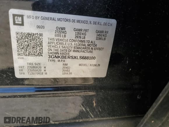 ✅ 2020 Chevrolet Blazer RS • VIN: 3GNKBERSXLS688100 • Лот: 91298145. Опубликован ранее на Copart с пробегом 145 790 миль. Бесплатный доступ к архиву аукционных продаж из США и подробный отчёт об истории автомобиля на DreamBid. Изображение 12.