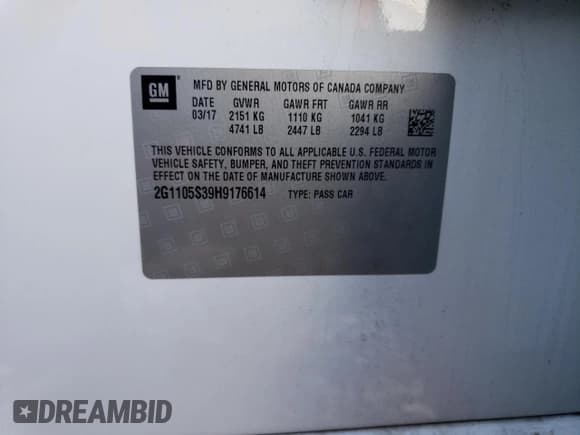 ✅ 2017 Chevrolet Impala LT • VIN: 2G1105S39H9176614 • Лот: 74815134. Опубликован ранее на Copart с пробегом 88 478 миль. Бесплатный доступ к архиву аукционных продаж из США и подробный отчёт об истории автомобиля на DreamBid. Изображение 12.