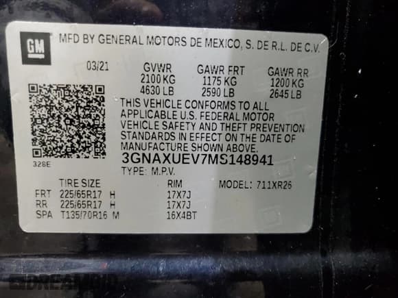 ✅ 2021 Chevrolet Equinox LT • VIN: 3GNAXUEV7MS148941 • Lot: 87355745. Listed on Copart with 22,582 mi. Free auction sales archive from the USA and detailed vehicle history report at DreamBid. Image 13.