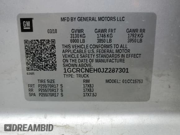 ✅ 2018 Chevrolet Silverado 1500 LS • VIN: 1GCRCNEH0JZ287301 • Лот: 61729555. Опубликован ранее на Copart с пробегом 208 002 миль. Бесплатный доступ к архиву аукционных продаж из США и подробный отчёт об истории автомобиля на DreamBid. Изображение 12.
