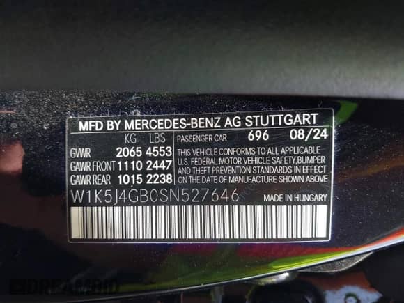 2025 Mercedes-Benz CLA 250 с VIN W1K5J4GB0SN527646, выставлен на аукционе IAAI как лот 42448690 с пробегом 17 567 миль миль и . История ставок и продаж доступна на DreamBid. Изображение 9.