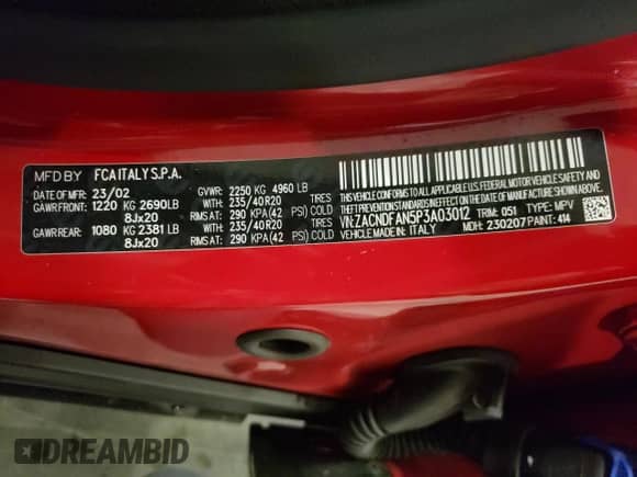 2023 Dodge Hornet GT z VIN ZACNDFAN5P3A03012, wystawiony jako Copart lot #80222984 z przebiegiem 5 852 mil mil oraz Szkoda całkowita • Salvage title. Historia ofert i sprzedaży dostępna na DreamBid. Obrazek 13.