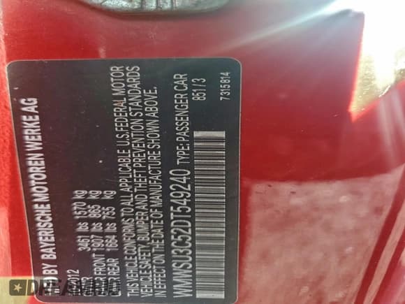 ✅ 2013 MINI Hardtop • VIN: WMWSU3C52DT549240 • Lot: 93871775. Wystawiony na Copart z przebiegiem 73 199 mil. Bezpłatny archiwum sprzedaży aukcyjnych z USA i szczegółowy raport historii pojazdu na DreamBid. Zdjęcie 12.