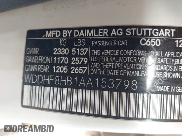 ✅ 2010 Mercedes-Benz E 350 Sport • VIN: WDDHF8HB1AA153798 • Lot: 43421926. Listed on IAAI with 249,345 mi. Free auction sales archive from the USA and detailed vehicle history report at DreamBid. Image 9.