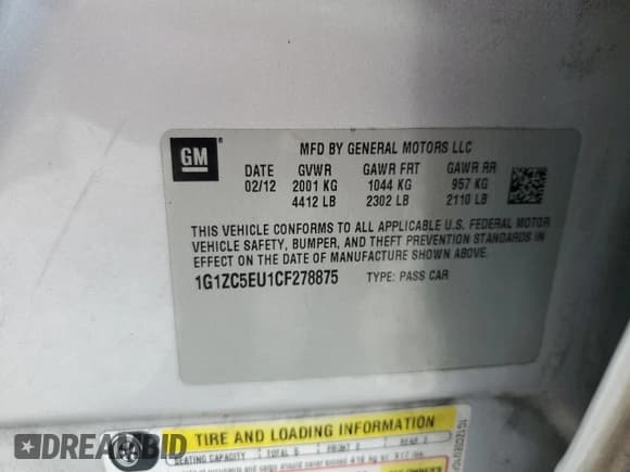 ✅ 2012 Chevrolet Malibu 1LT • VIN: 1G1ZC5EU1CF278875 • Лот: 83926675. Опубликован ранее на Copart с пробегом 181 653 миль. Бесплатный доступ к архиву аукционных продаж из США и подробный отчёт об истории автомобиля на DreamBid. Изображение 12.