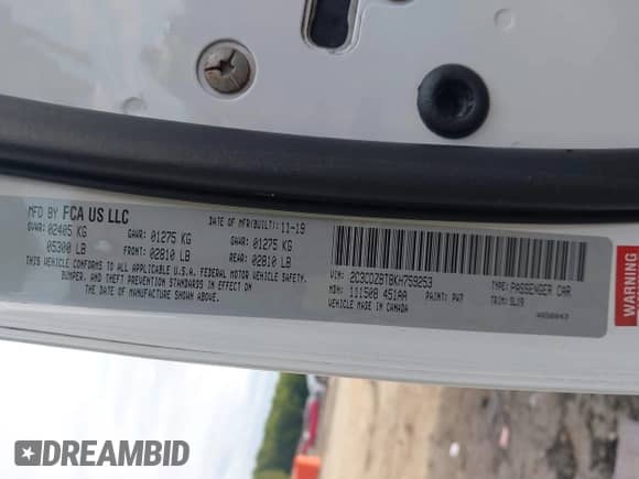 2019 Dodge Challenger R/T z VIN 2C3CDZBT8KH759253, wystawiony jako IAAI lot #43159756 z przebiegiem 92 199 mil mil oraz . Historia ofert i sprzedaży dostępna na DreamBid. Obrazek 9.