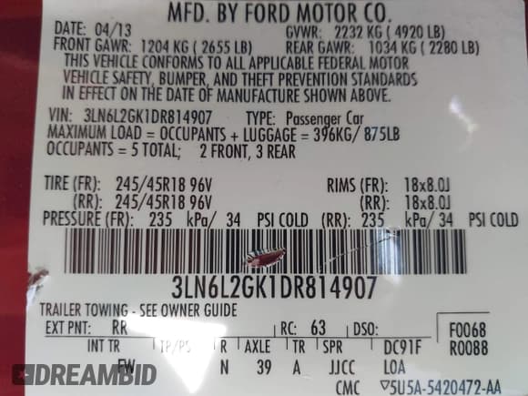 ✅ 2013 Lincoln MKZ • VIN: 3LN6L2GK1DR814907 • Lot: 43350729. Listed on IAAI with 199,963 mi. Free auction sales archive from the USA and detailed vehicle history report at DreamBid. Image 9.