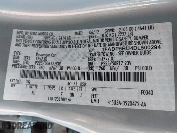 ✅ 2013 Ford C-Max SEL • VIN: 1FADP5BU4DL500294 • Лот: 42081916. Опубликован ранее на IAAI с пробегом 183 300 миль. Бесплатный доступ к архиву аукционных продаж из США и подробный отчёт об истории автомобиля на DreamBid. Изображение 9.