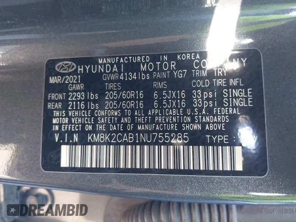 ✅ 2022 Hyundai Kona SE • VIN: KM8K2CAB1NU755285 • Лот: 43445524. Опубликован ранее на IAAI с пробегом 86 340 миль. Бесплатный доступ к архиву аукционных продаж из США и подробный отчёт об истории автомобиля на DreamBid. Изображение 9.