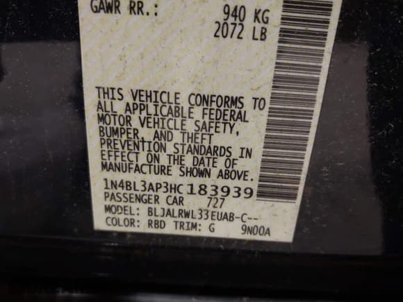 ✅ 2017 Nissan Altima SL • VIN: 1N4BL3AP3HC183939 • Лот: 42313761. Опубликован ранее на IAAI с пробегом 168 199 миль. Бесплатный доступ к архиву аукционных продаж из США и подробный отчёт об истории автомобиля на DreamBid. Изображение 9.