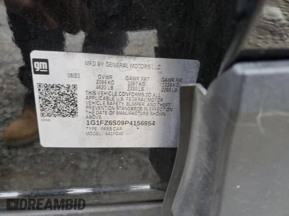 2023 Chevrolet Bolt EUV Premier с VIN 1G1FZ6S09P4156954, выставлен на аукционе Copart как лот 82137895 с пробегом 48 480 миль миль и Списание • Salvage title. История ставок и продаж доступна на DreamBid. Изображение 12.