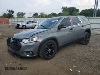 2019 Chevrolet Traverse LT z VIN 1GNEVHKW5KJ185237, wystawiony jako Copart lot #64328955 z przebiegiem 123 838 mil mil oraz Szkoda całkowita • Salvage title. Historia ofert i sprzedaży dostępna na DreamBid. Obrazek 1.