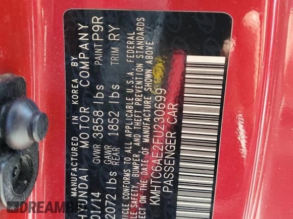 ✅ 2015 Hyundai Veloster Turbo • VIN: KMHTC6AE2FU230699 • Lot: 46950775. Wystawiony na Copart z przebiegiem 117 477 mil. Bezpłatny archiwum sprzedaży aukcyjnych z USA i szczegółowy raport historii pojazdu na DreamBid. Zdjęcie 13.