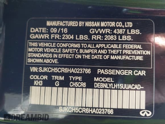 ✅ 2017 Infiniti QX30 Premium • VIN: SJKCH5CR6HA023766 • Lot: 43505569. Wystawiony na IAAI z przebiegiem 104 062 mil. Bezpłatny archiwum sprzedaży aukcyjnych z USA i szczegółowy raport historii pojazdu na DreamBid. Zdjęcie 9.