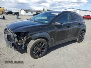 2021 Hyundai Kona Night Edition z VIN KM8K6CA5XMU723173, wystawiony jako Copart lot #68018135 z przebiegiem 36 207 mil mil oraz Szkoda całkowita • Salvage title. Historia ofert i sprzedaży dostępna na DreamBid. Obrazek 1.