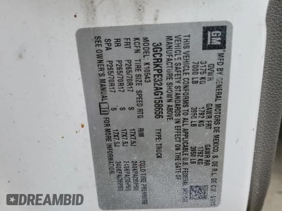 ✅ 2010 Chevrolet Silverado 1500 Work Truck • VIN: 3GCRKPE32AG158656 • Lot: 49894805. Listed on Copart with 230,051 mi. Free auction sales archive from the USA and detailed vehicle history report at DreamBid. Image 12.