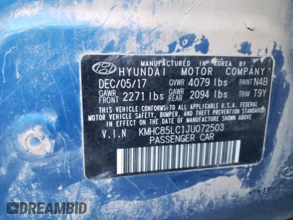 2018 Hyundai Ioniq Limited с VIN KMHC85LC1JU072503, выставлен на аукционе Copart как лот 76157594 с пробегом 135 369 миль миль и Списание • Salvage title. История ставок и продаж доступна на DreamBid. Изображение 12.