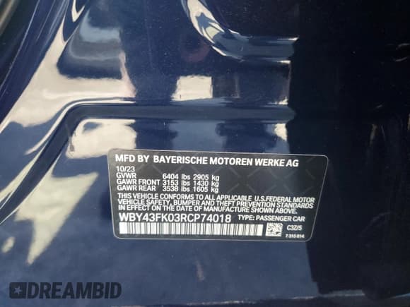 ✅ 2024 BMW i5 M60 • VIN: WBY43FK03RCP74018 • Lot: 67094515. Wystawiony na Copart z przebiegiem 14 317 mil. Bezpłatny archiwum sprzedaży aukcyjnych z USA i szczegółowy raport historii pojazdu na DreamBid. Zdjęcie 12.