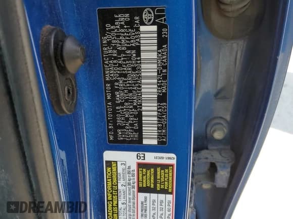 ✅ 2010 Toyota Matrix • VIN: 2T1KU4EE2AC503044 • Lot: 70933575. Listed on Copart with 237,362 mi. Free auction sales archive from the USA and detailed vehicle history report at DreamBid. Image 12.