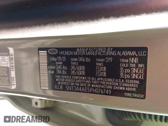 2023 Hyundai Santa Cruz SE with VIN 5NTJA4AE5PH076749, listed as a IAAI auction lot 41279079 with 23,530 mi miles and . Bid and sale history available at DreamBid. Image 9.