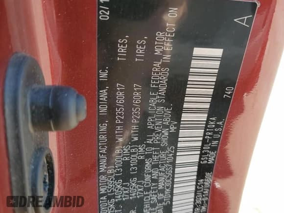 ✅ 2016 Toyota Sienna XLE • VIN: 5TDYK3DC5GS710425 • Lot: 84276595. Listed on Copart with 71,645 mi. Free auction sales archive from the USA and detailed vehicle history report at DreamBid. Image 13.