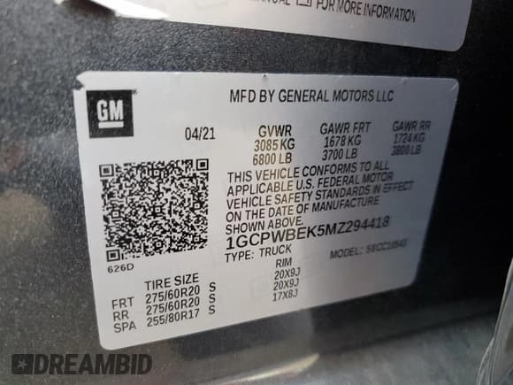 ✅ 2021 Chevrolet Silverado 1500 Custom • VIN: 1GCPWBEK5MZ294418 • Lot: 66355054. Wystawiony na Copart z przebiegiem 38 651 mil. Bezpłatny archiwum sprzedaży aukcyjnych z USA i szczegółowy raport historii pojazdu na DreamBid. Zdjęcie 12.