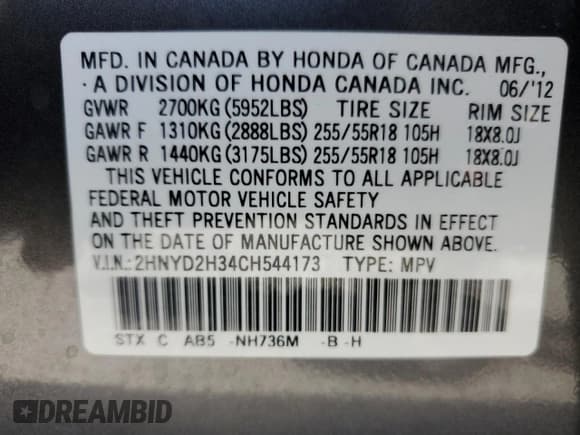 ✅ 2012 Acura MDX Technology • VIN: 2HNYD2H34CH544173 • Lot: 92131805. Wystawiony na Copart z przebiegiem 118 436 mil. Bezpłatny archiwum sprzedaży aukcyjnych z USA i szczegółowy raport historii pojazdu na DreamBid. Zdjęcie 13.