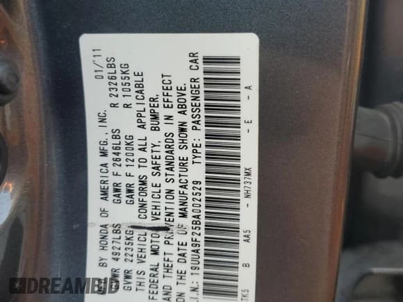 ✅ 2011 Acura TL • VIN: 19UUA9F25BA002529 • Лот: 65155174. Опубликован ранее на Copart с пробегом 118 550 миль. Бесплатный доступ к архиву аукционных продаж из США и подробный отчёт об истории автомобиля на DreamBid. Изображение 12.