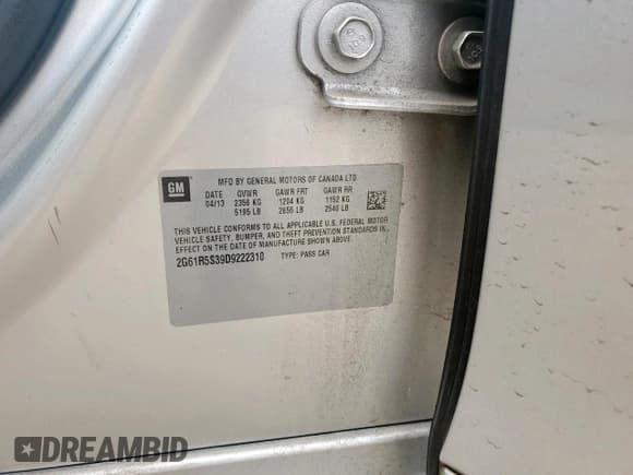 ✅ 2013 Cadillac XTS Luxury • VIN: 2G61R5S39D9222310 • Lot: 71752725. Listed on Copart with 84,925 mi. Free auction sales archive from the USA and detailed vehicle history report at DreamBid. Image 12.