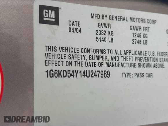 ✅ 2004 Cadillac DeVille • VIN: 1G6KD54Y14U247989 • Lot: 42947658. Wystawiony na IAAI z przebiegiem 109 324 mil. Bezpłatny archiwum sprzedaży aukcyjnych z USA i szczegółowy raport historii pojazdu na DreamBid. Zdjęcie 9.