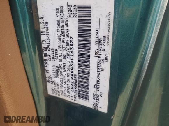 ✅ 1997 Ford Mustang • VIN: 1FALP4043VF163027 • Лот: 80539235. Опубликован ранее на Copart с пробегом Не указан. Бесплатный доступ к архиву аукционных продаж из США и подробный отчёт об истории автомобиля на DreamBid. Изображение 12.