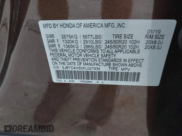 ✅ 2019 Acura MDX Technology • VIN: 5J8YD4H50KL021934 • Лот: 42753882. Опубликован ранее на IAAI с пробегом 83 636 миль. Бесплатный доступ к архиву аукционных продаж из США и подробный отчёт об истории автомобиля на DreamBid. Изображение 9.