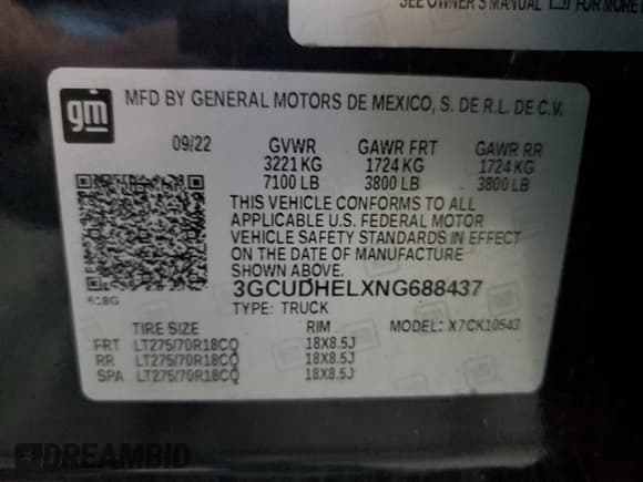 ✅ 2022 Chevrolet Silverado 1500 ZR2 • VIN: 3GCUDHELXNG688437 • Лот: 55078055. Опубликован ранее на Copart с пробегом 138 685 миль. Бесплатный доступ к архиву аукционных продаж из США и подробный отчёт об истории автомобиля на DreamBid. Изображение 12.