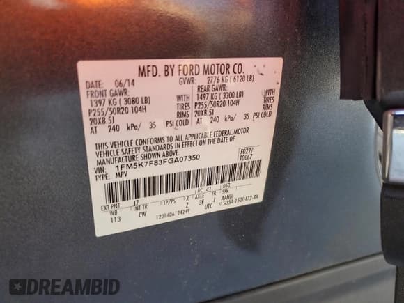 ✅ 2015 Ford Explorer Limited • VIN: 1FM5K7F83FGA07350 • Lot: 57852485. Wystawiony na Copart z przebiegiem 75 169 mil. Bezpłatny archiwum sprzedaży aukcyjnych z USA i szczegółowy raport historii pojazdu na DreamBid. Zdjęcie 13.