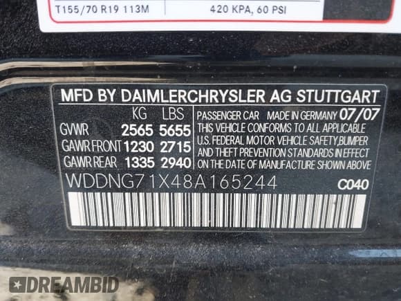 ✅ 2008 Mercedes-Benz S 550 • VIN: WDDNG71X48A165244 • Lot: 43730399. Wystawiony na IAAI z przebiegiem 213 377 mil. Bezpłatny archiwum sprzedaży aukcyjnych z USA i szczegółowy raport historii pojazdu na DreamBid. Zdjęcie 9.
