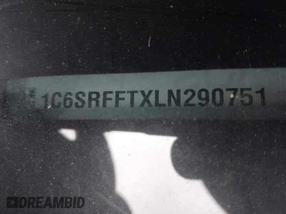 ✅ 2020 Ram 1500 Big Horn • VIN: 1C6SRFFTXLN290751 • Lot: 43804414. Listed on IAAI with 111,626 mi. Free auction sales archive from the USA and detailed vehicle history report at DreamBid. Image 9.