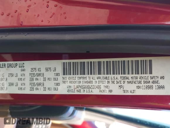✅ 2011 Jeep Liberty Limited • VIN: 1J4PN5GK0BW531486 • Lot: 43833653. Listed on IAAI with 200,858 mi. Free auction sales archive from the USA and detailed vehicle history report at DreamBid. Image 9.