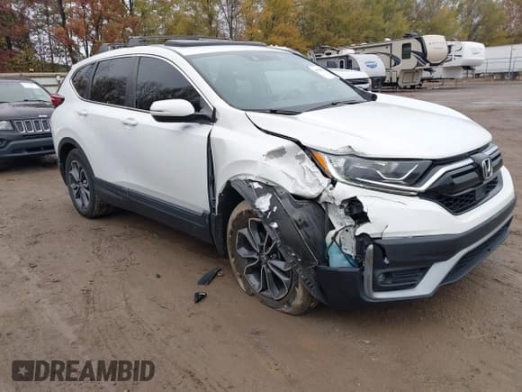 ✅ 2021 Honda CR-V EX-L • VIN: 7FARW2H89ME015877 • Lot: 43590074. Listed on IAAI with 63,884 mi. Free auction sales archive from the USA and detailed vehicle history report at DreamBid. Image 1.