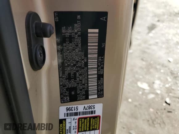 ✅ 2011 Toyota Sienna Limited • VIN: 5TDDK3DC5BS022156 • Lot: 87451465. Listed on Copart with 196,035 mi. Free auction sales archive from the USA and detailed vehicle history report at DreamBid. Image 13.